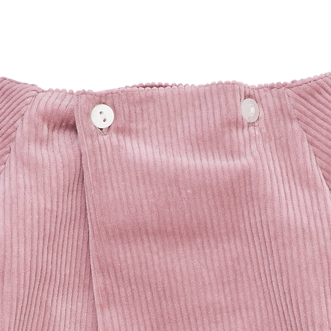 CORDUROY BABY SET W. EMB. - ROSE COMB