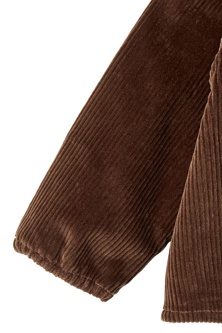 CORDUROY BABY SET W. COLLAR - DK.BROWN COMB.