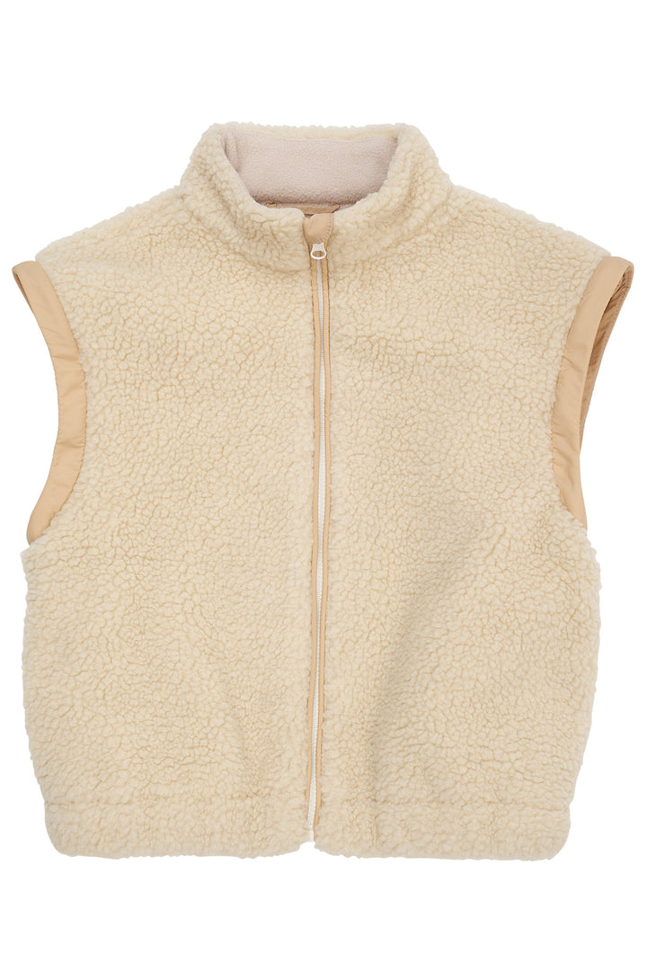 TEDDY JACKET W. REMOVABLE SLEEVES - CREAM COMB.