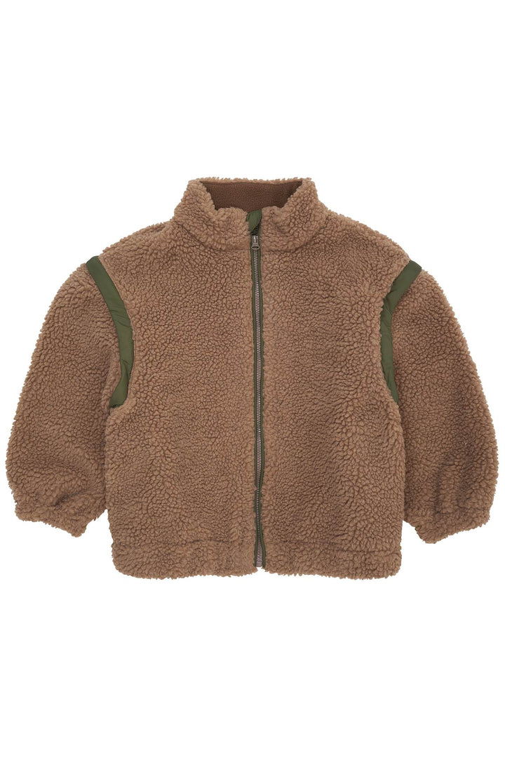 TEDDY JACKET W. REMOVABLE SLEEVES - NATURAL/GREEN COMB.