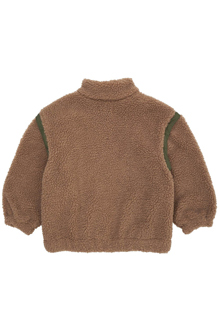 TEDDY JACKET W. REMOVABLE SLEEVES - NATURAL/GREEN COMB.