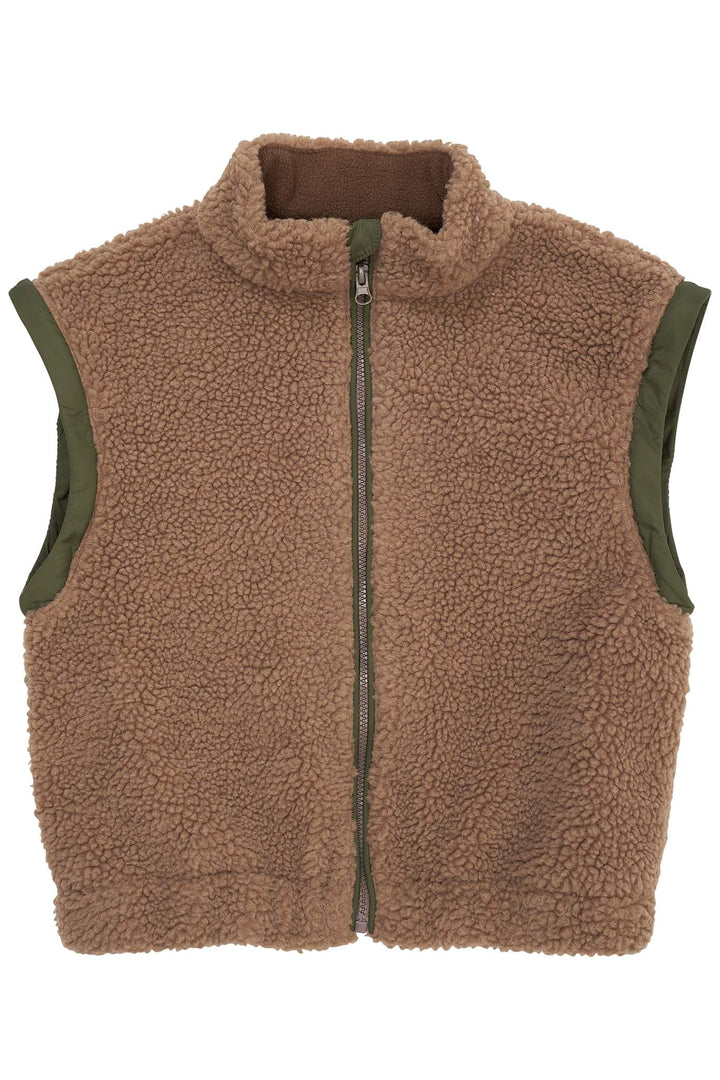 TEDDY JACKET W. REMOVABLE SLEEVES - NATURAL/GREEN COMB.