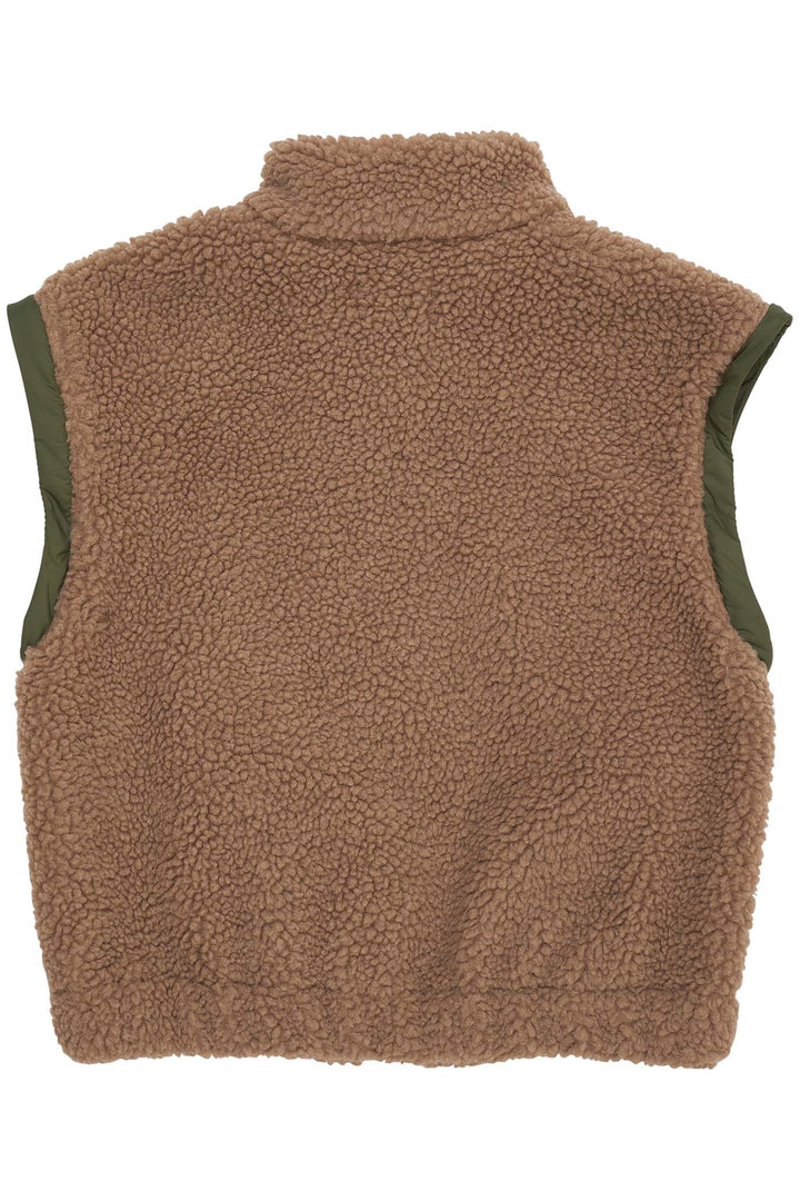 TEDDY JACKET W. REMOVABLE SLEEVES - NATURAL/GREEN COMB.