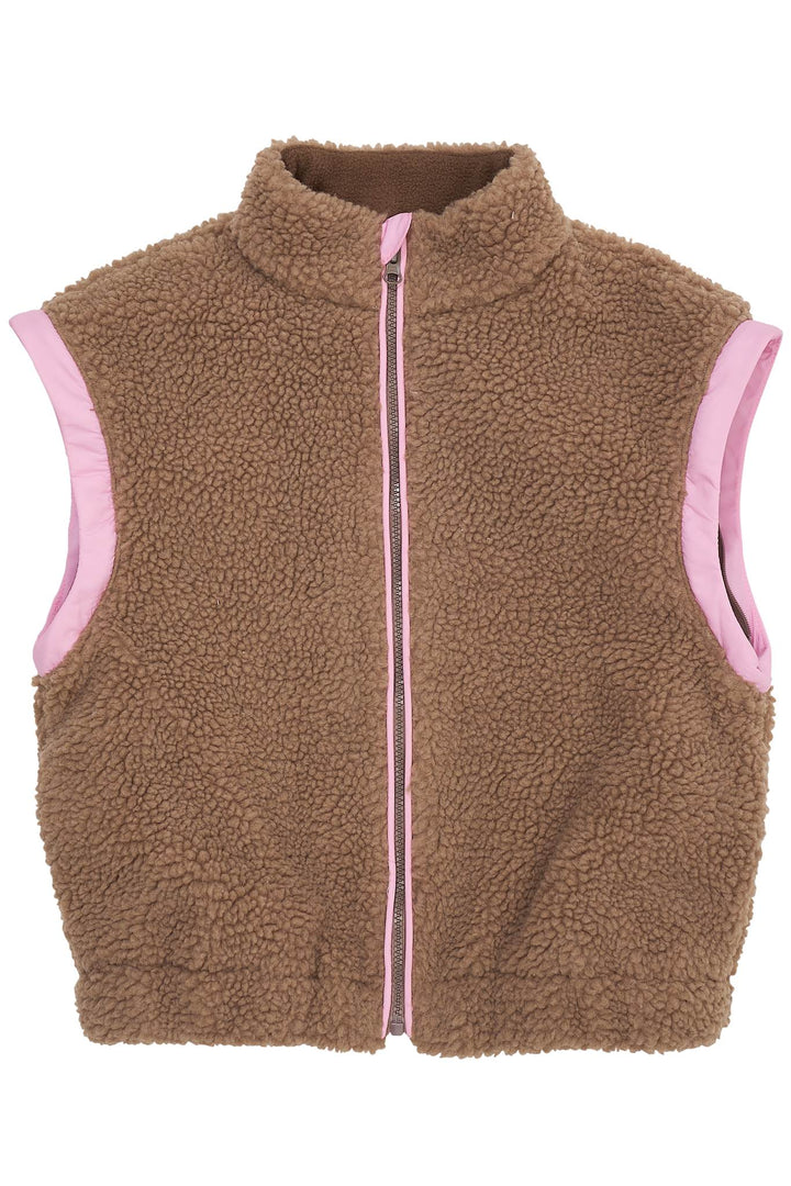 TEDDY JACKET W. REMOVABLE SLEEVES - NATURAL/PINK COMB.
