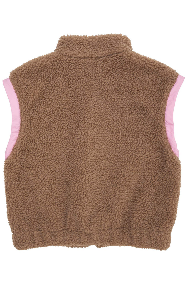 TEDDY JACKET W. REMOVABLE SLEEVES - NATURAL/PINK COMB.
