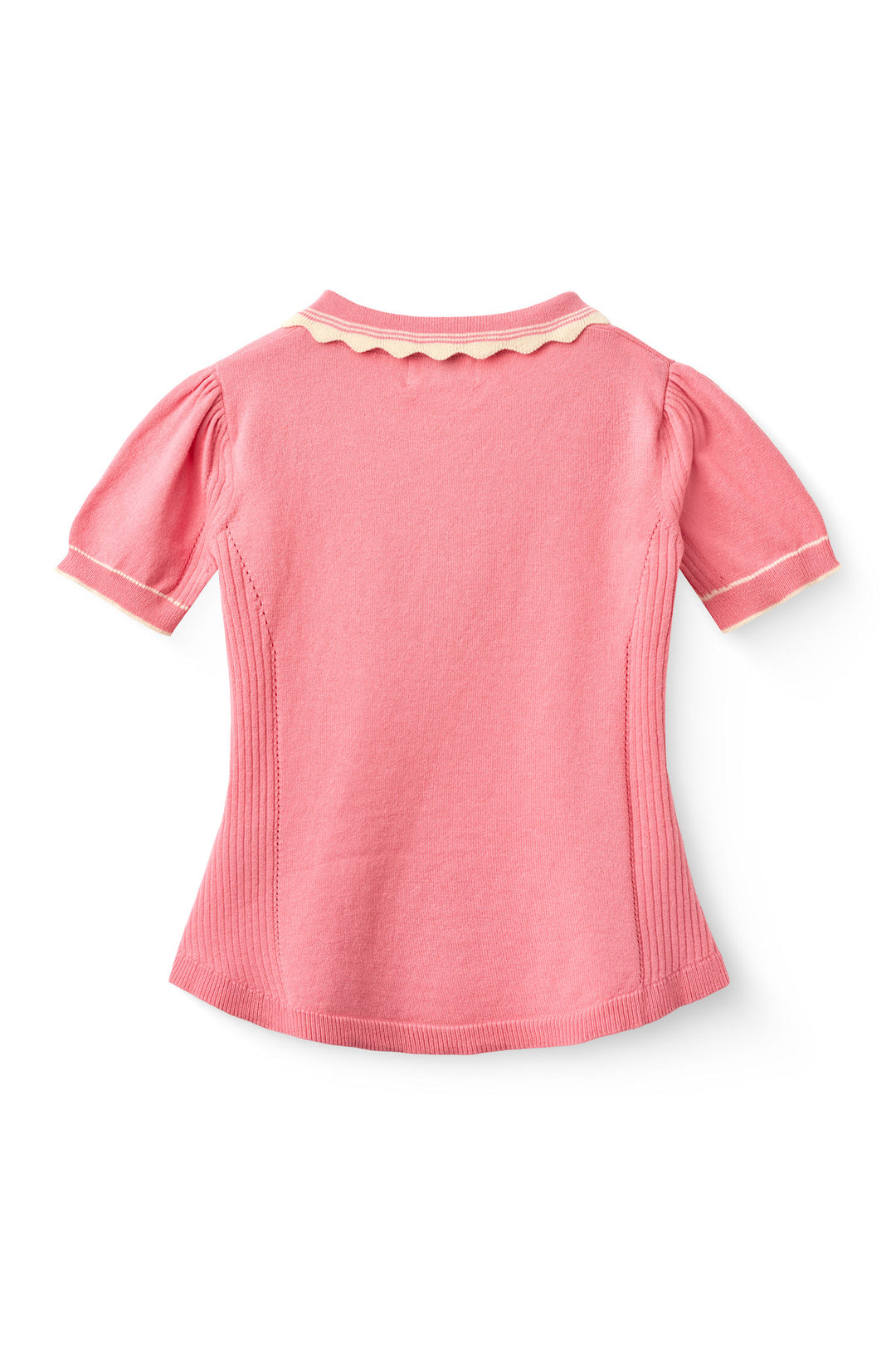 KNITTED PEPLUM BLOUSE - PINK COMB.