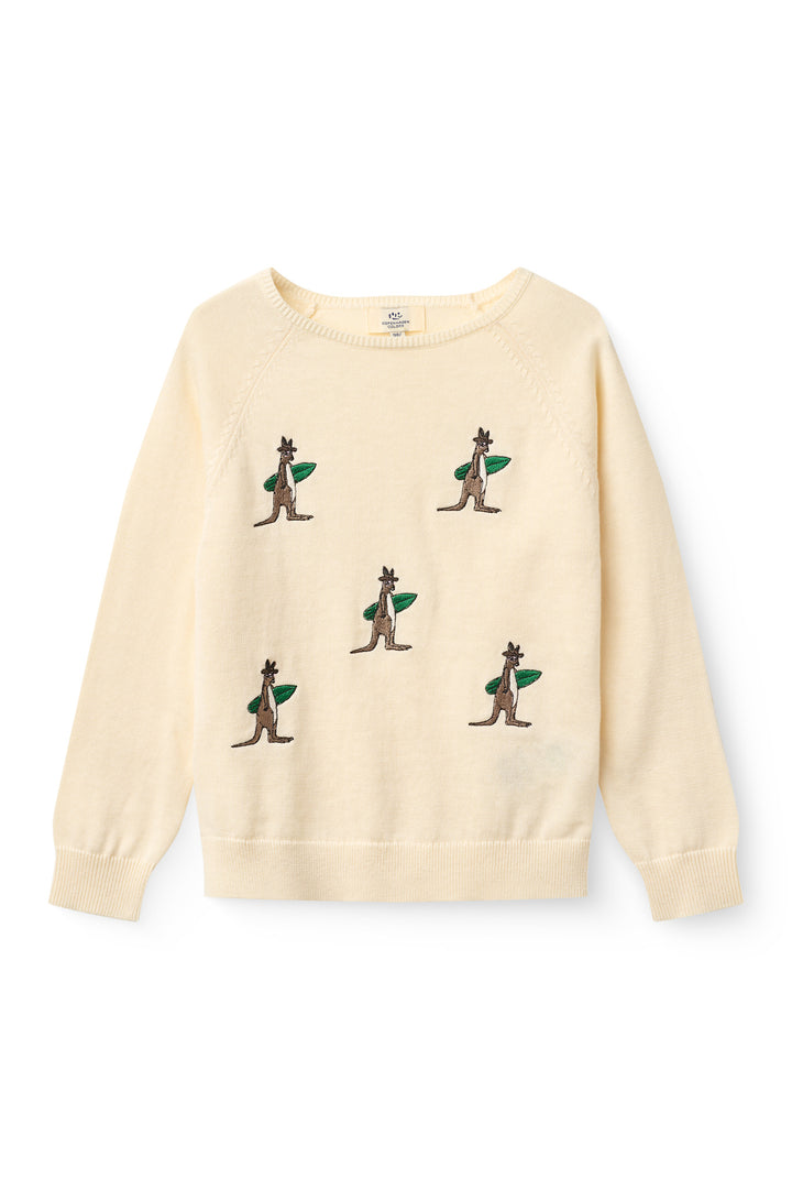 Pullover w. Embroidery - Cream Comb.