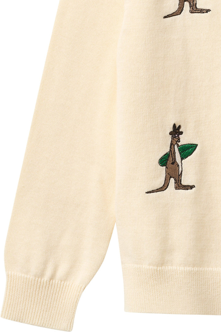 Pullover w. Embroidery - Cream Comb.