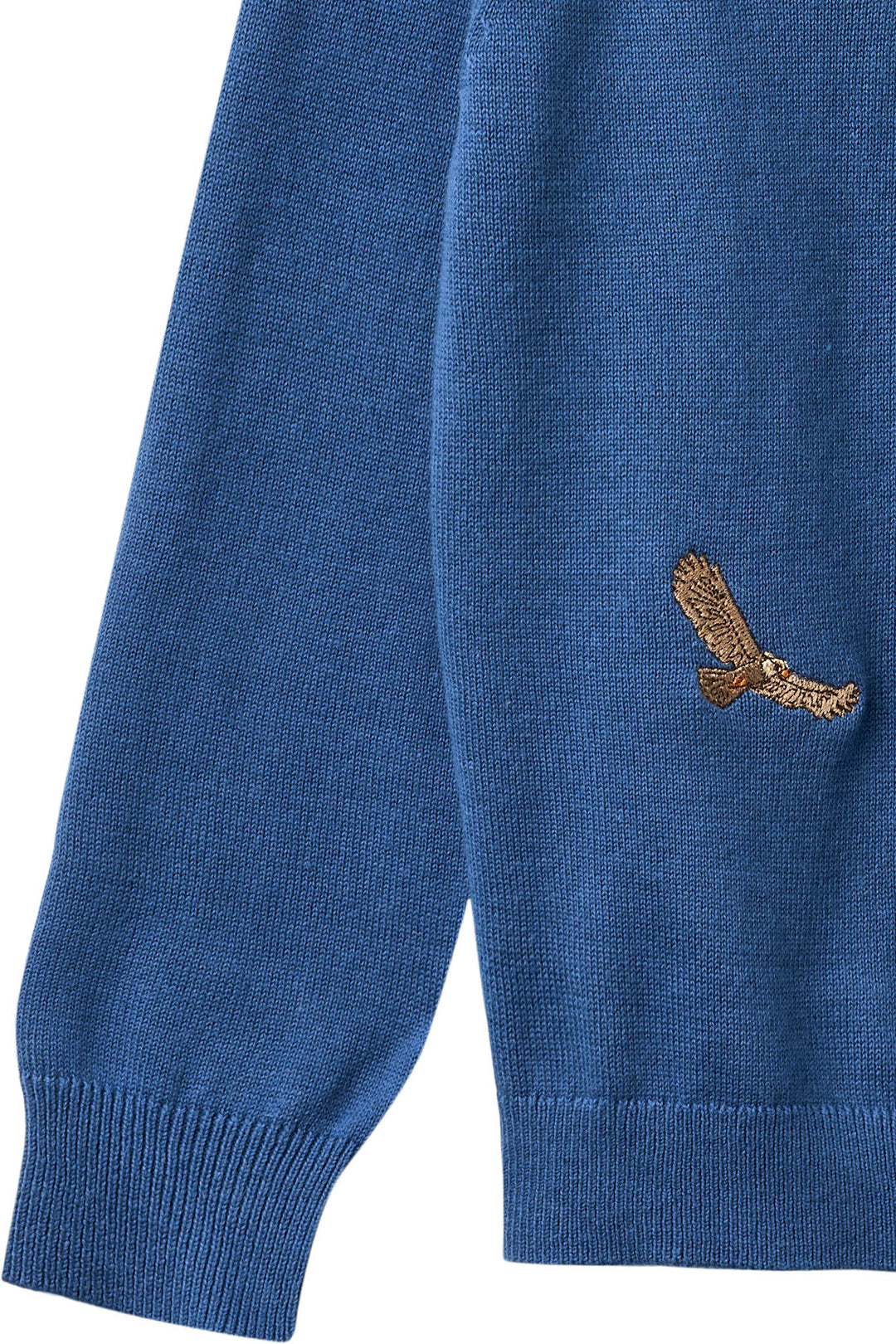 Pullover w. Embroidery - Sharp Blue Comb.