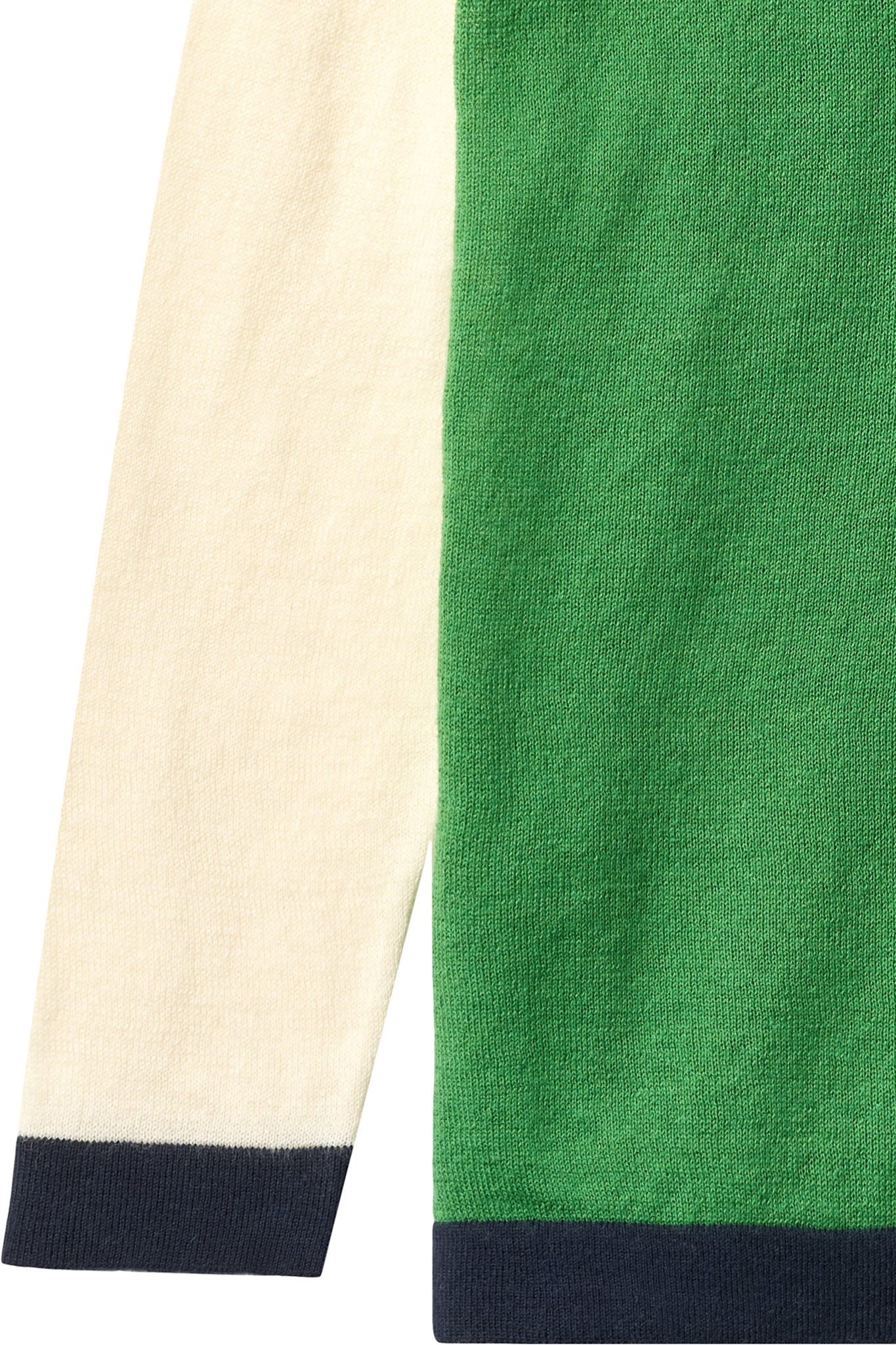 Light Knitted Color Block T-Shirt Ls - Sharp Green Comb