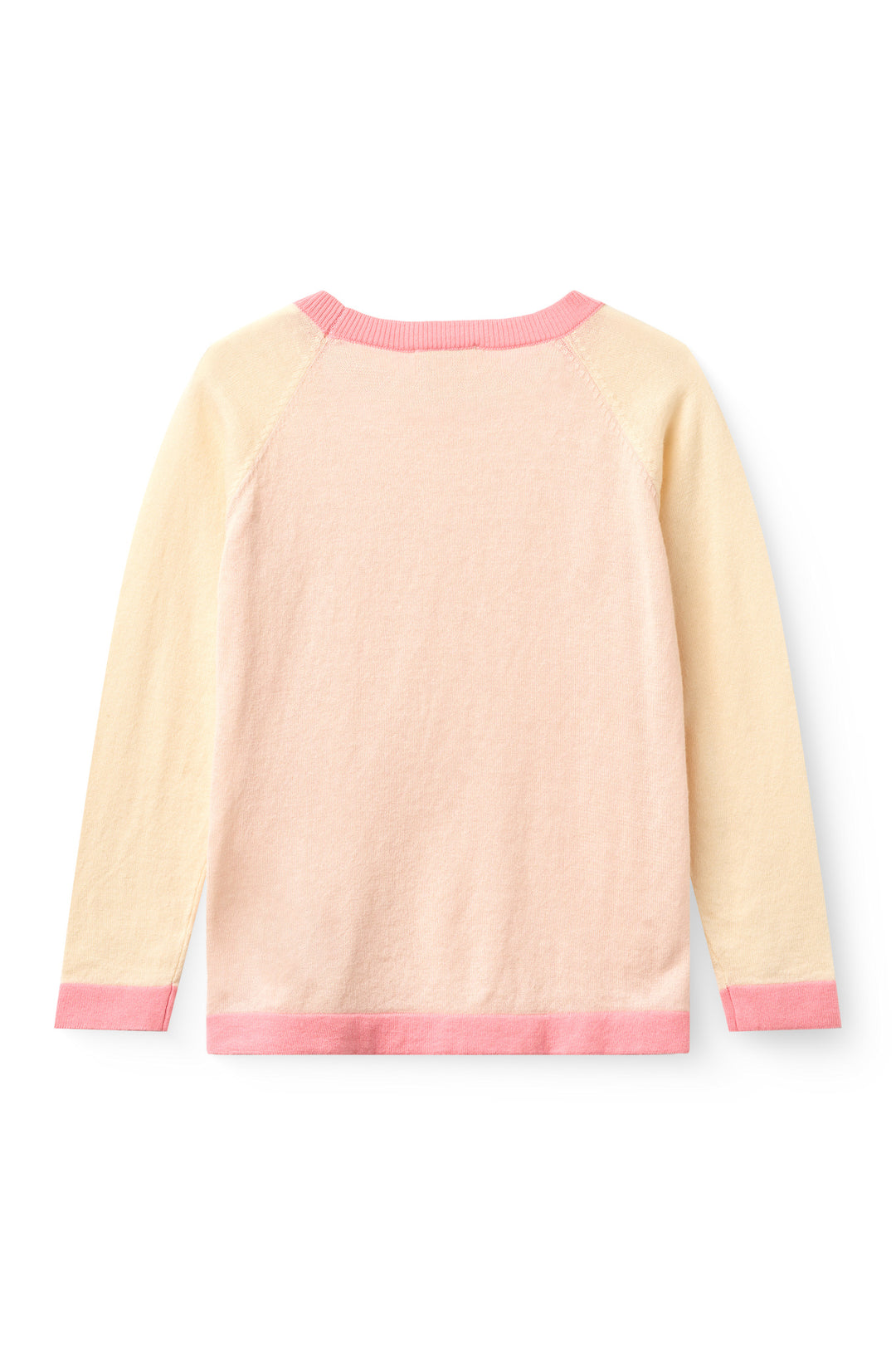 Light Knitted Color Block T-Shirt Ls - Pink Comb.