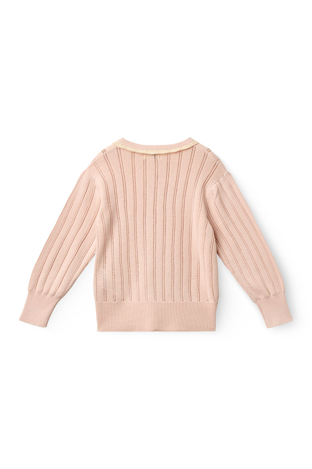 Knitted Pointelle Cardigan - Dusty Rose Comb.