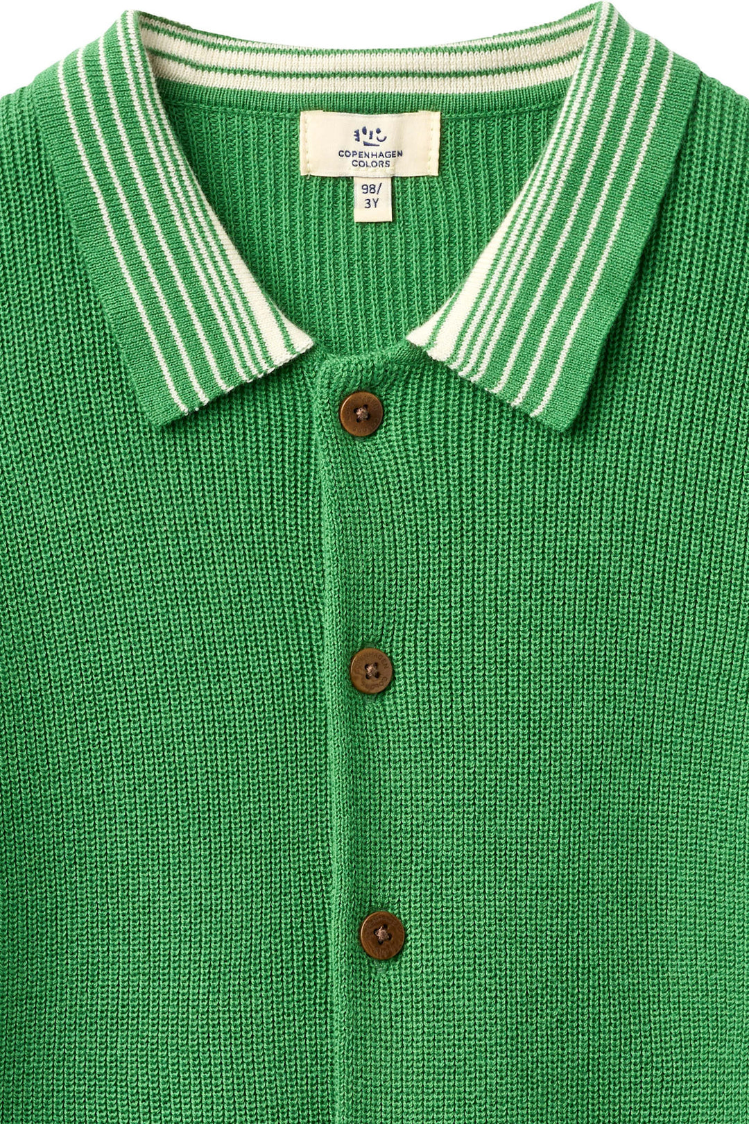 KNITTED PATTERN SHIRT W. CONTRAST - SHARP GREEN COMB.