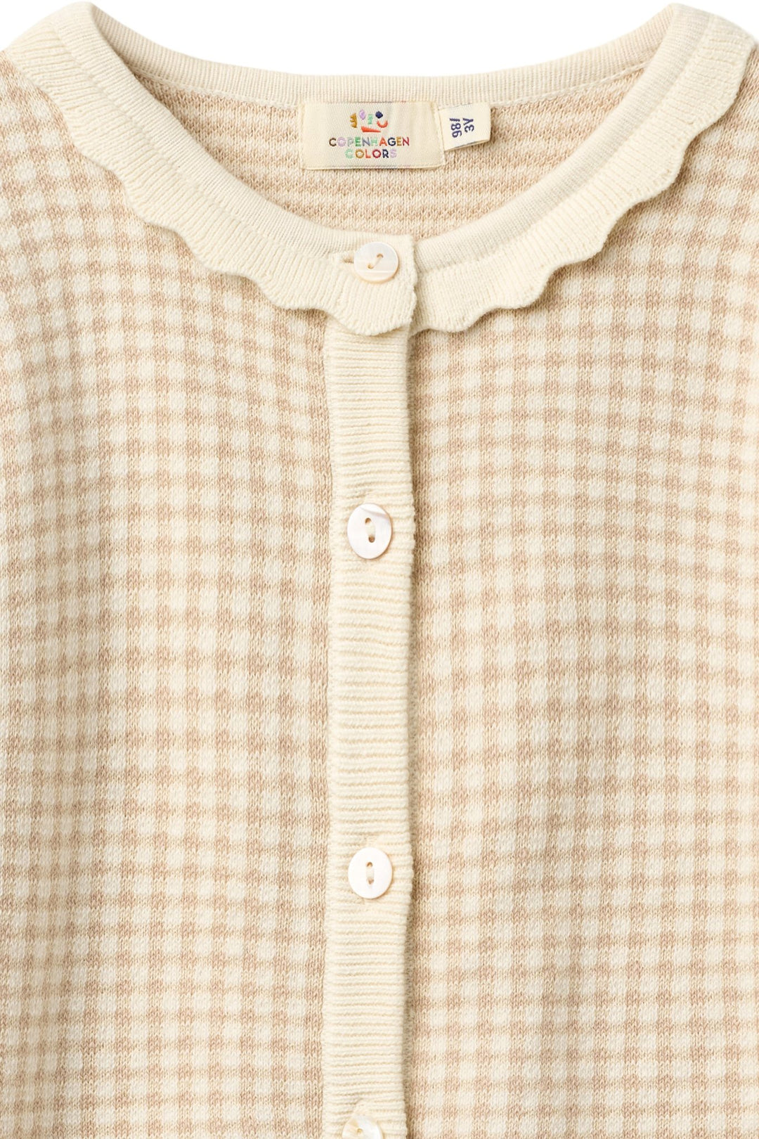 CHECK JACQUARD CARDIGAN - BEIGE CHECK