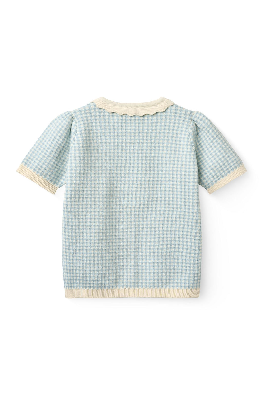 CHECK JACQUARD CARDIGAN - DUSTY BLUE CHECK