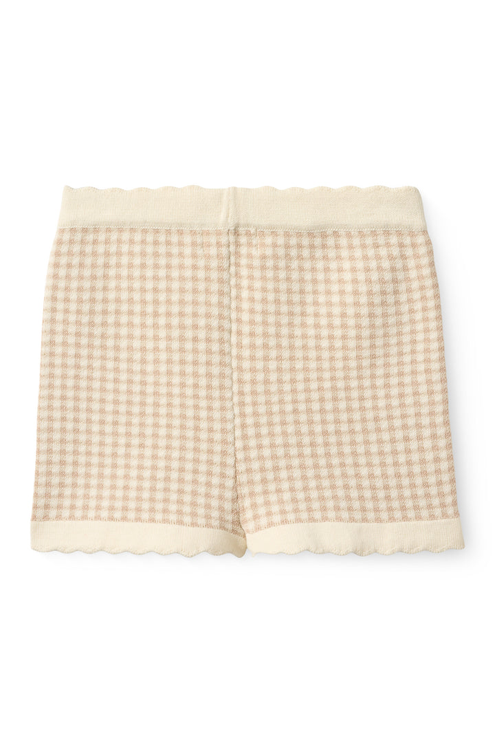 CHECK JACQUARD SHORTS - BEIGE CHECK