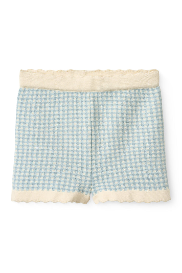CHECK JACQUARD SHORTS - DUSTY BLUE CHECK