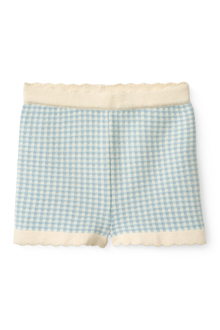 CHECK JACQUARD SHORTS - DUSTY BLUE CHECK
