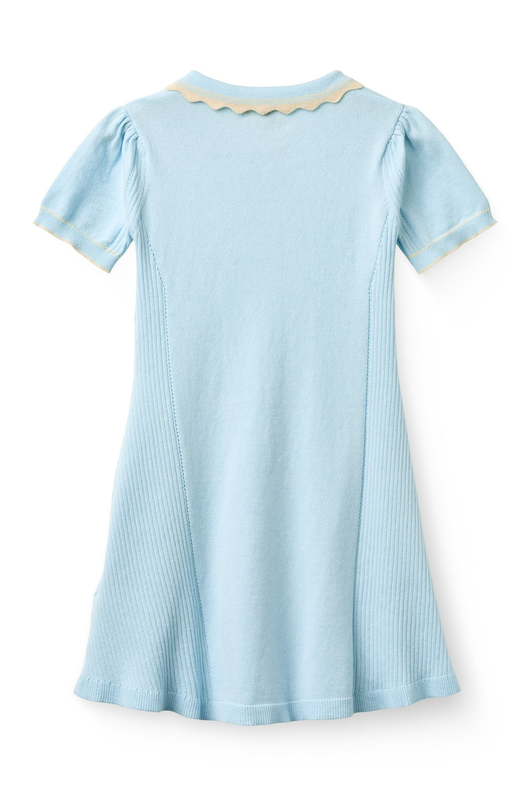 KNITTED PEPLUM DRESS - ICE BLUE COMB