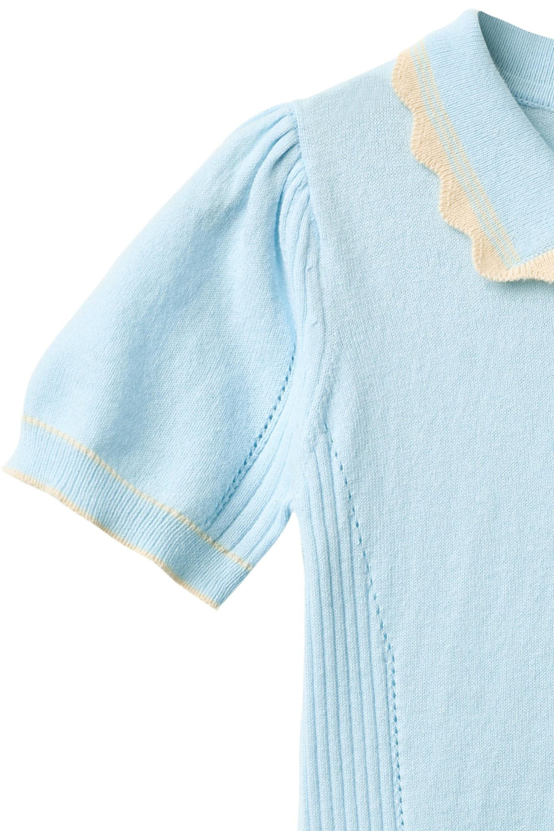 KNITTED PEPLUM DRESS - ICE BLUE COMB