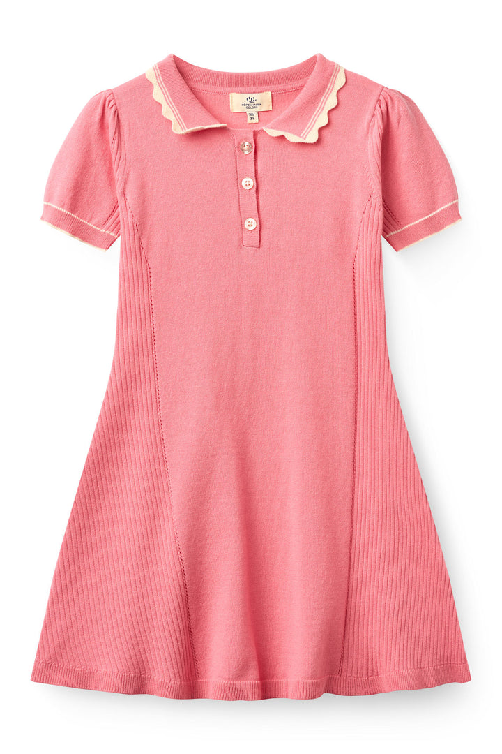 KNITTED PEPLUM DRESS - PINK COMB.
