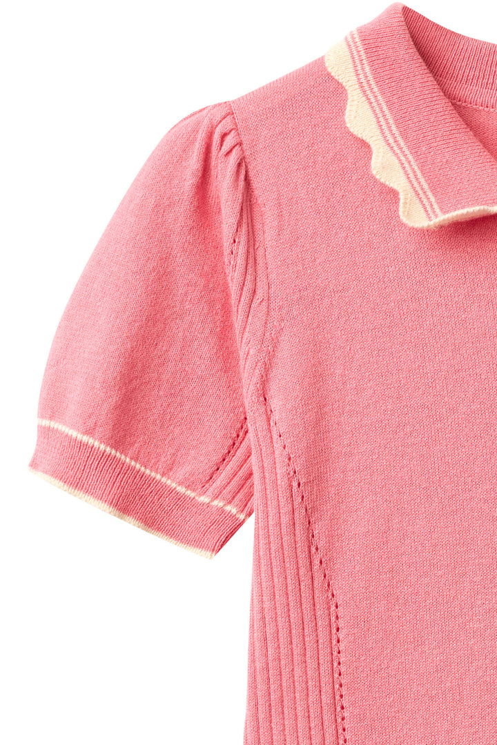 KNITTED PEPLUM DRESS - PINK COMB.