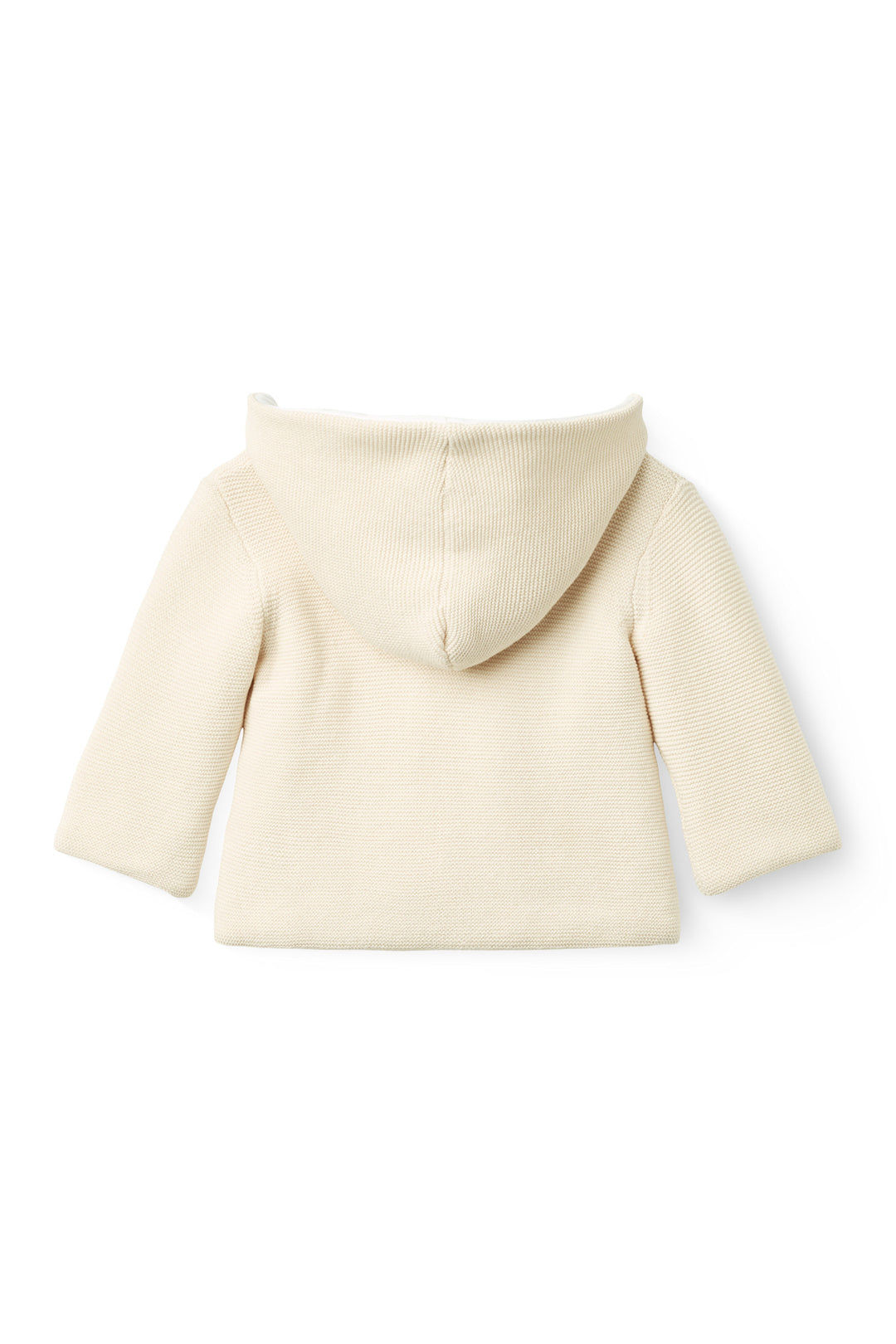 COTTON BABY JACKET W. HOOD - CREAM W BEIGE