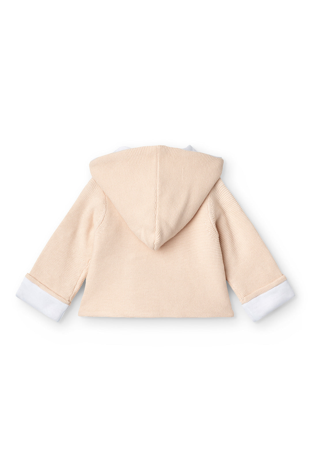 Padded Cotton Baby Jacket with Hood - Soft Pink w. Cream