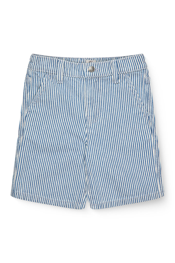 Y/D Stripe Twill Shorts - Denim Blue Stripe
