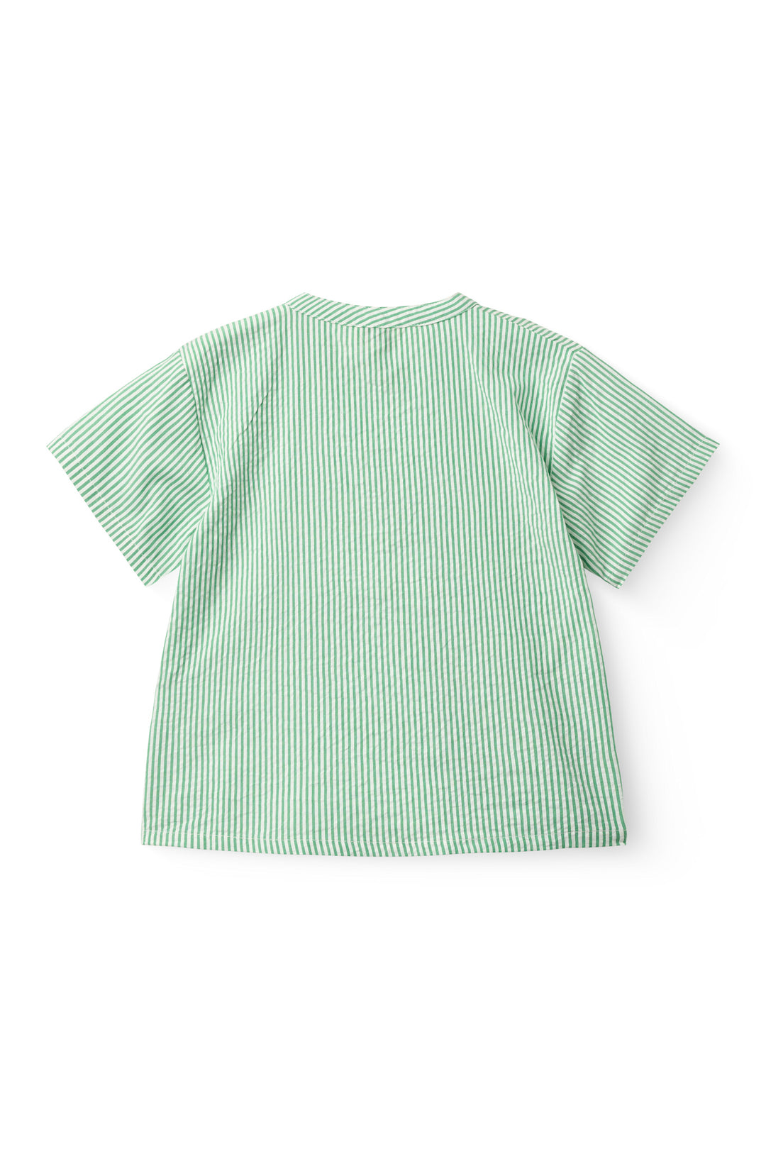 SEERSUCKER SS BLOUSE - SHARP GREEN W CREAM STRIPE