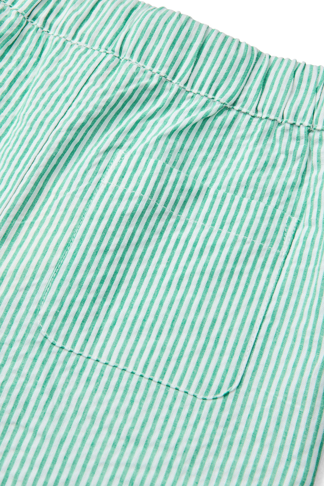 SEERSUCKER PAJAMA PANTS - SHARP GREEN W CREAM STRIPE