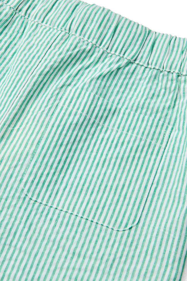 SEERSUCKER PAJAMA PANTS - SHARP GREEN W CREAM STRIPE