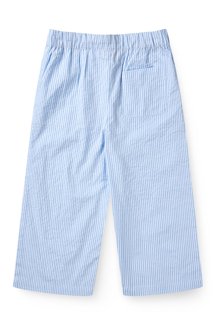 SEERSUCKER PAJAMA PANTS - SKY BLUE W CREAM STRIPE