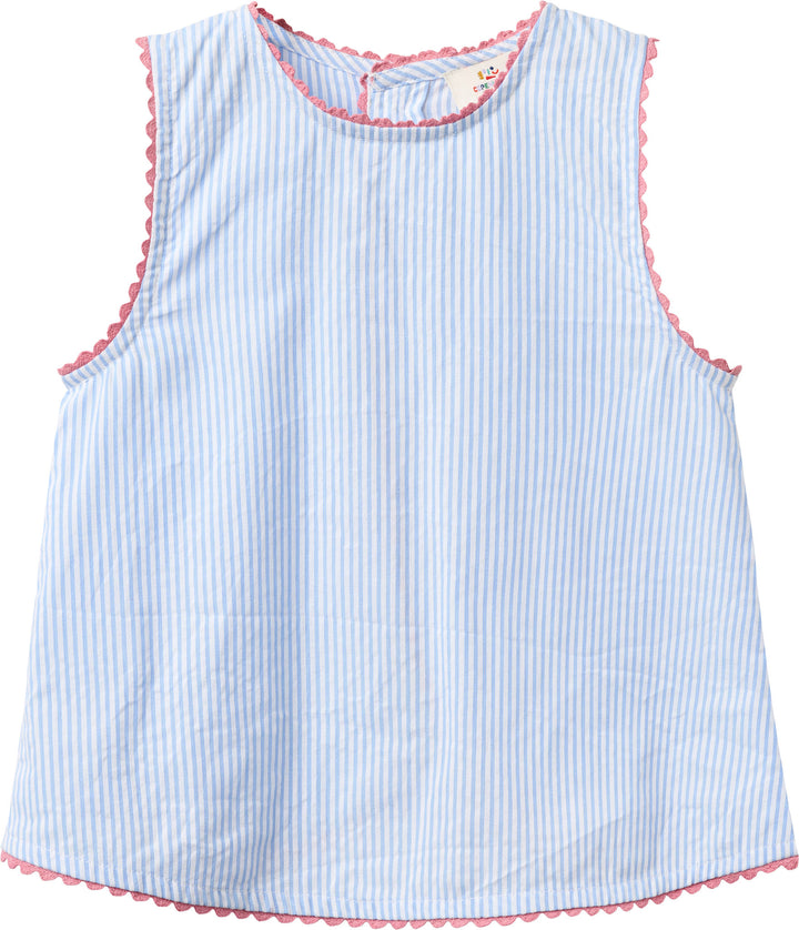 SEERSUCKER DECO SET - SKY BLUE W CREAM STRIPE