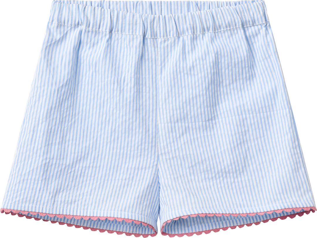 SEERSUCKER DECO SET - SKY BLUE W CREAM STRIPE