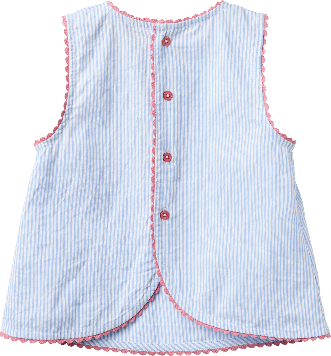 SEERSUCKER DECO SET - SKY BLUE W CREAM STRIPE