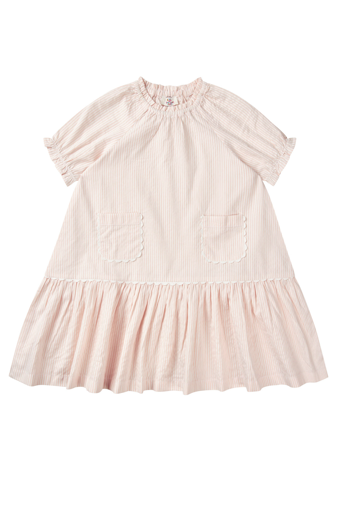 pink and white seersucker dress English Factory Women's Seersucker Striped Midi Dress, Pink, XS at Amazon Women's Clothing store