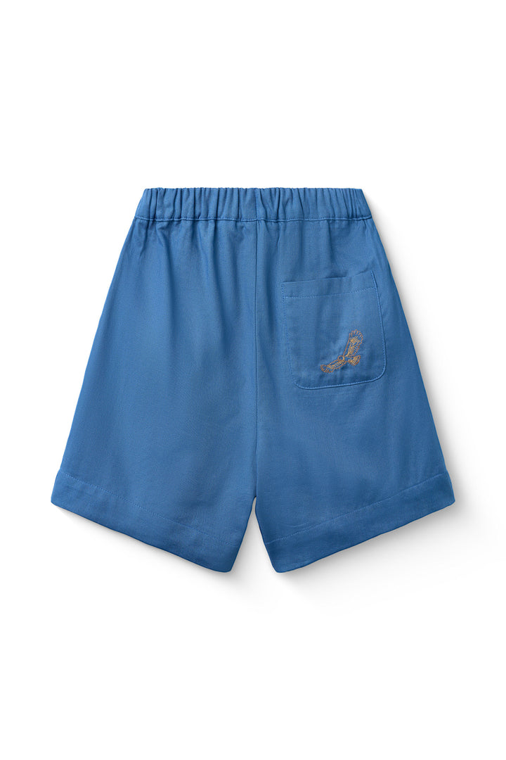 PAJAMA SHORTS W. EMB. - OCEAN BLUE