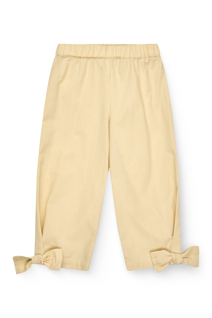 BOW PANTS - PALE YELLOW