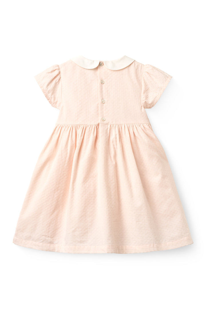 SMOCK DRESS W. EMB. - DUSTY ROSE COMB.