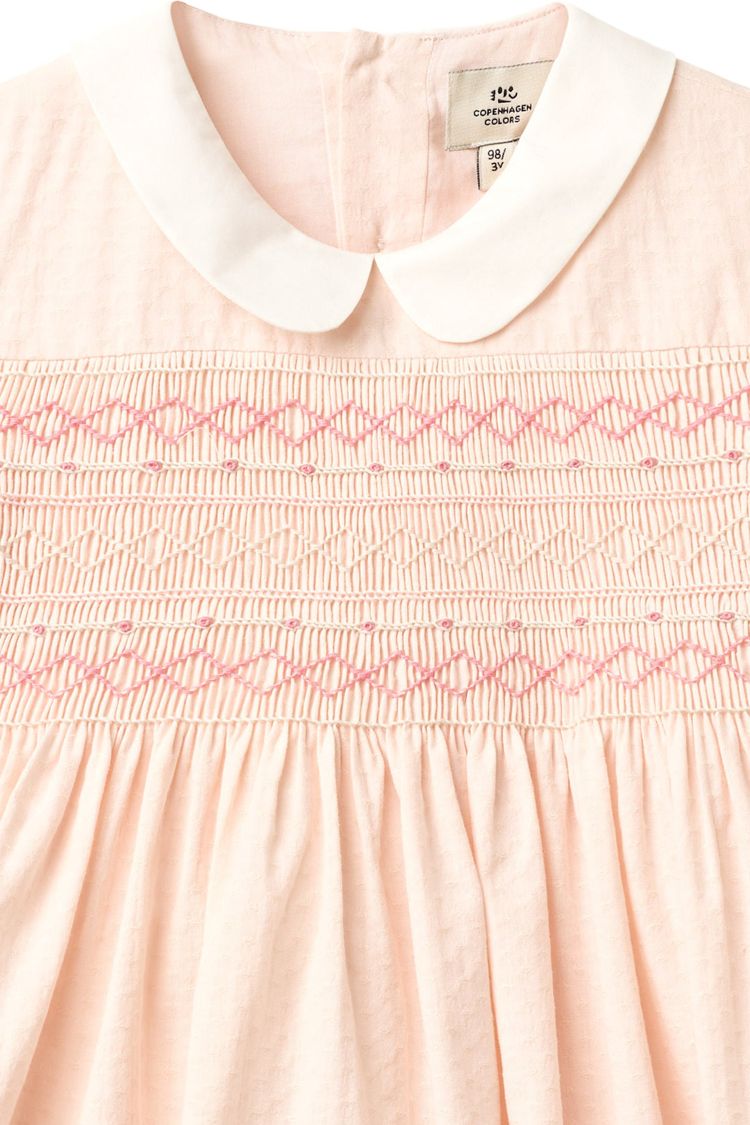SMOCK DRESS W. EMB. - DUSTY ROSE COMB.