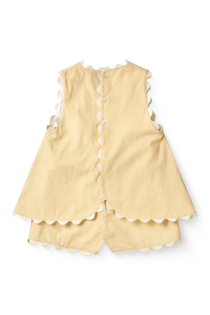 DECO TOP & SHORTS SET - PALE YELLOW COMB.