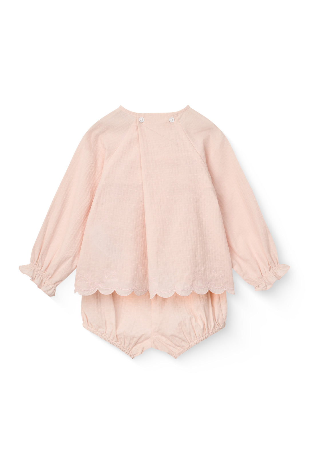 BLOUSE & BLOOMERS BABY SET - DUSTY ROSE COMB.
