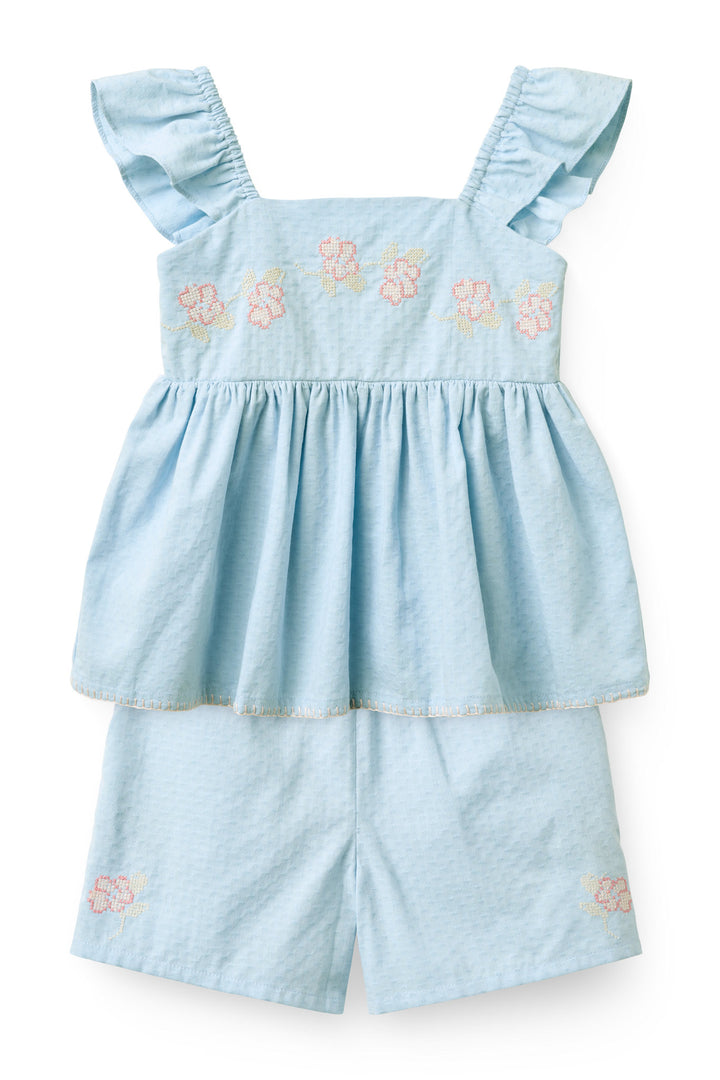 SUMMER SET W. EMB. - LT. BLUE COMB.