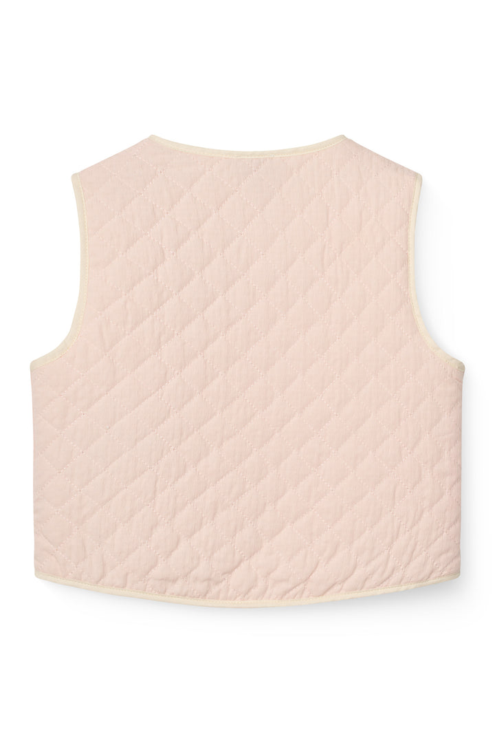 QUILTED  VEST - DUSTY ROSE COMB.