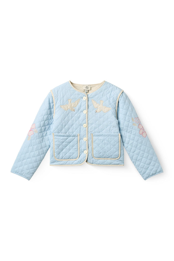 QUILTED JACKET - LT. BLUE COMB.