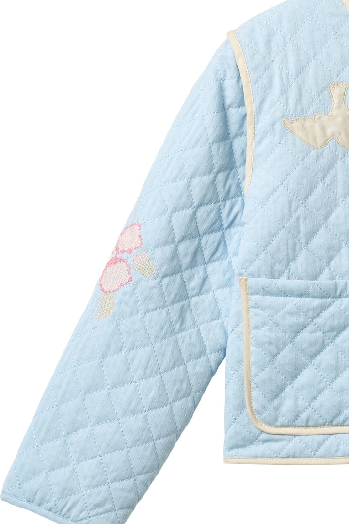 QUILTED JACKET - LT. BLUE COMB.