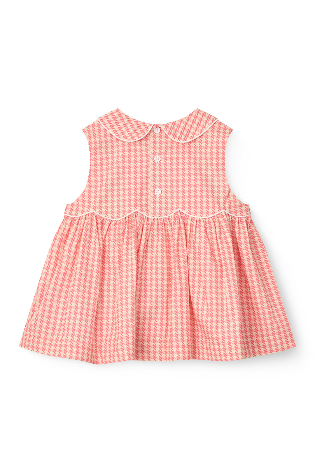 HOUNDSTOOTH SS BLOUSE W. COLLAR - PINK HOUNDSTOOTH MINI