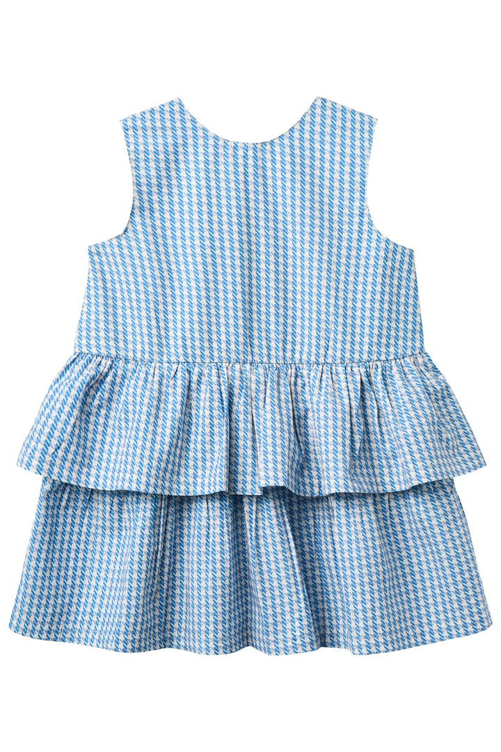 HOUNDSTOOTH DRESS W. BOW - BLUE HOUNDSTOOTH MINI