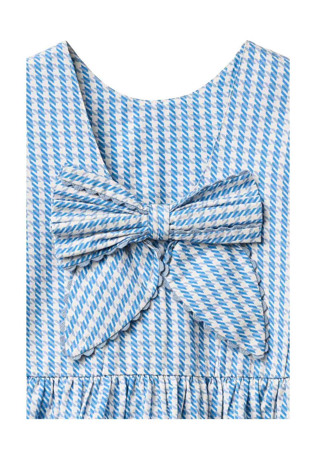 HOUNDSTOOTH DRESS W. BOW - BLUE HOUNDSTOOTH MINI